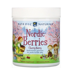 Nordic Berries Kompleks witamin suplement diety dla dzieci w pysznych żelkach Wiśnia-Jagoda 120szt