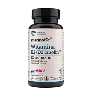 Witmina K2+D3 Lanolin suplement diety 60 kapsułek
