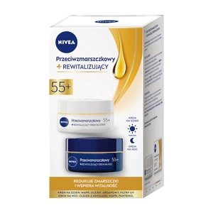 Zestaw przeciwzmarszczkowy i rewitalizujący 55+ krem na dzień i krem na noc 2×50 ml