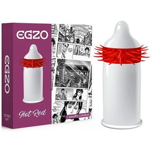 EGZO Hot Red prezerwatywa z pieszczącymi kolcami Soft 1szt.