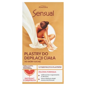 Sensual plastry do depilacji ciała do skóry suchej Ekstrakt z Grejpfruta 12szt + tubka z oliwką łagodzącą 10ml