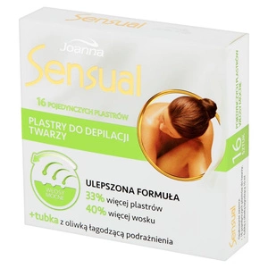 Sensual plastry do depilacji twarzy włosy mocne 16szt + tubka z oliwką łagodzącą 10ml