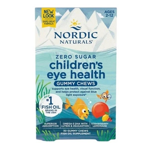 Children s Eye Health Gummies Kwasy Omega-3 z Luteiną i Zeaksantyną suplement diety dla dzieci w pysznych żelkach Truskawkowa Lemoniada 30szt