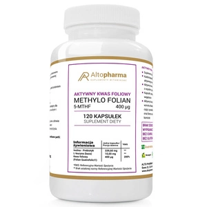 Aktywny Kwas Foliowy Methylo Folian 5-MTHF 400 mcg suplement diety 120 kapsułek