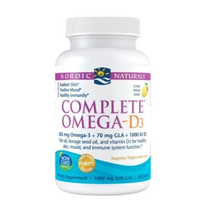 Complete Omega-D3 kwasy Omega 3-6-9 w kapsułkach z witaminą D3 suplement diety Cytryna 60szt