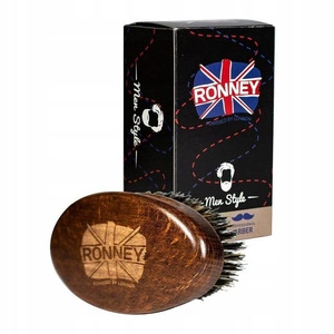 Wooden Beard Brush drewniana szczotka do brody z naturalnego włosia Duża Ciemna