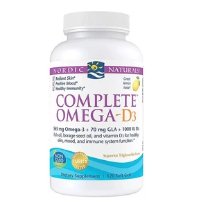Complete Omega-D3 kwasy Omega 3-6-9 w kapsułkach z witaminą D3 suplement diety Cytryna 120szt