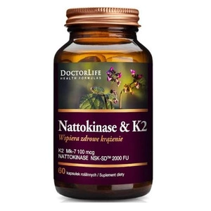 Nattokinase & K2 Mk-7 100mcg wspiera zdrowe krążenie suplement diety 60 kapsułek