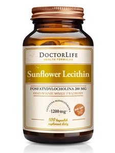 Sunflower Lecithin lecytyna słonecznikowa 1200mg suplement diety 100 kapsułek