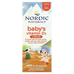 Baby s Vitamin D3 Witamina D3 suplement diety dla niemowląt w płynie z wygodnym zakraplaczem 22,5ml