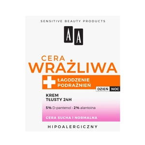 Cera Wrażliwa krem tłusty do cery suchej i normalnej 24h - bezzapachowy 50ml