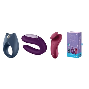 Partner Box 3 zestaw Royal One Ring Vibrator + Double Joy Partner Vibrator + Sexy Secret Panty Vibrator